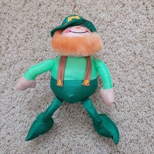 Vintage 1995 Gibson Greetings Hanging Parachute Plush Leprechaun Holiday Decor